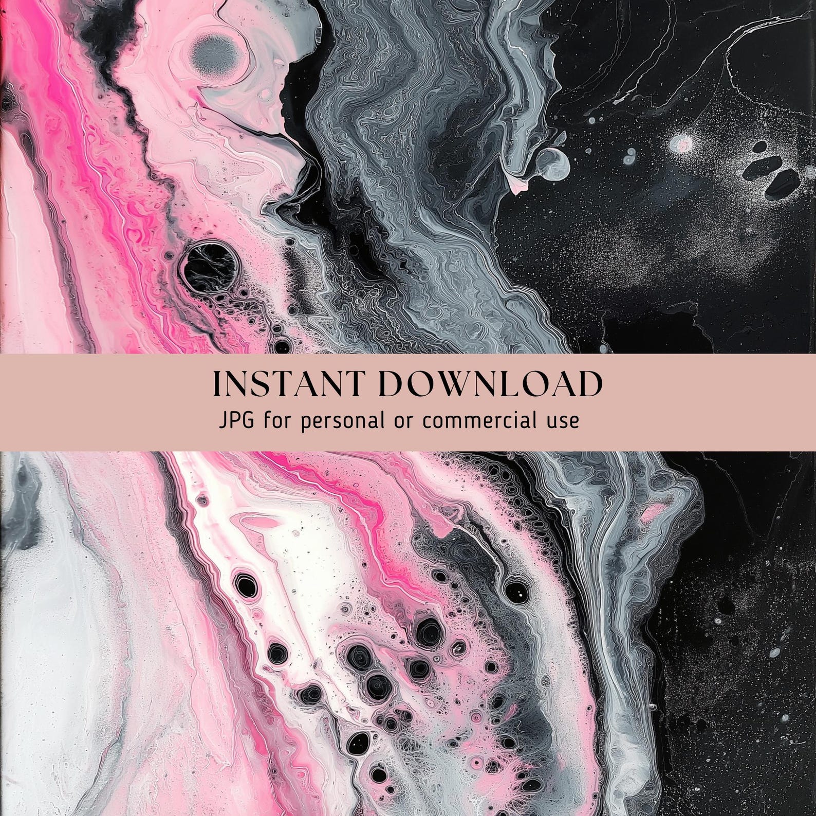 Pink and Black Dot Digital Paper - 12 Pack Acrylic Pour Patterns ...