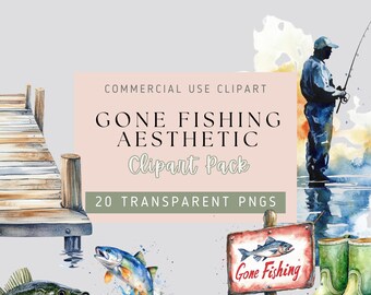 Angelzubehör Aquarell Clipart - für kommerzielle Nutzung, transparenter Hintergrund, Kinderzimmer Wandkunst, Geburtstag, Fischerästhetik