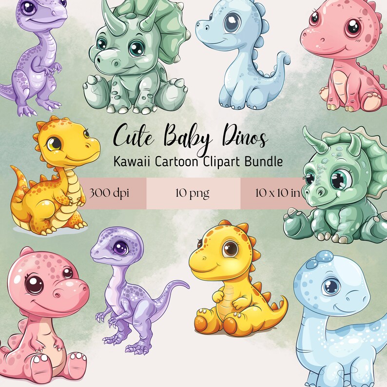 Cute Baby Dinosaurs PNG- Clipart for Commercial Use, Transparent ...
