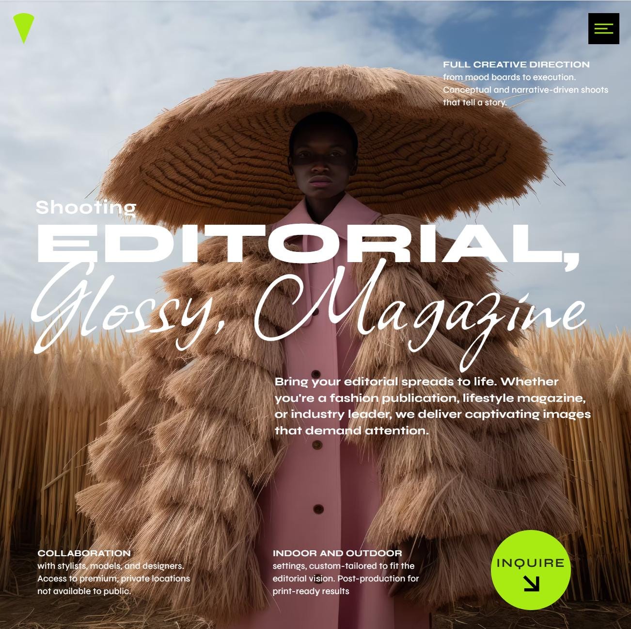 WiX Website Magazine Template Portfolio Portrait Studio Modern Photography Website Art Photography Responsive Minimalist Boho Editorial