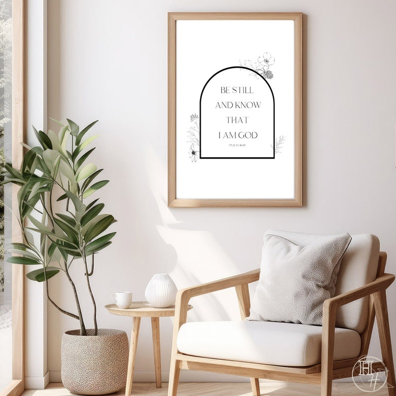 WALL ART MINIMALIST Bible Verse Print Black and White Christian Print ...