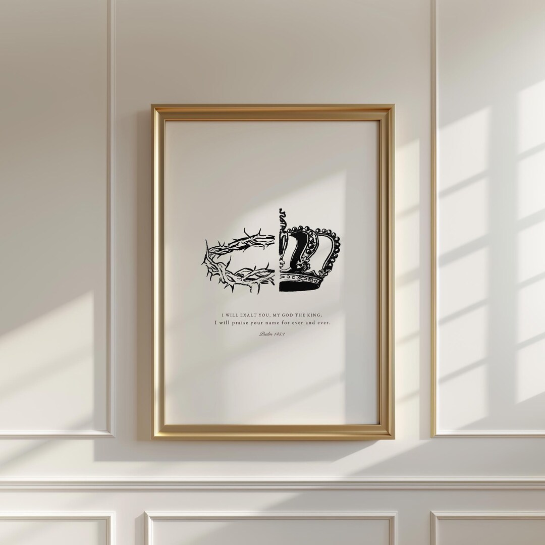 Christ the King Crown of Thorns Easter Printable Art - Vintage Psalms ...