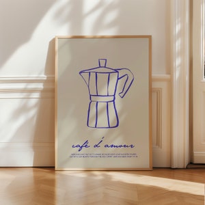 Christian Poster Coffee Pot Print, Vintage French Cafe Wall Art Bible Verse Art, Minimalist Scripture Sign Brunch Retro Breakfast Art Dorm