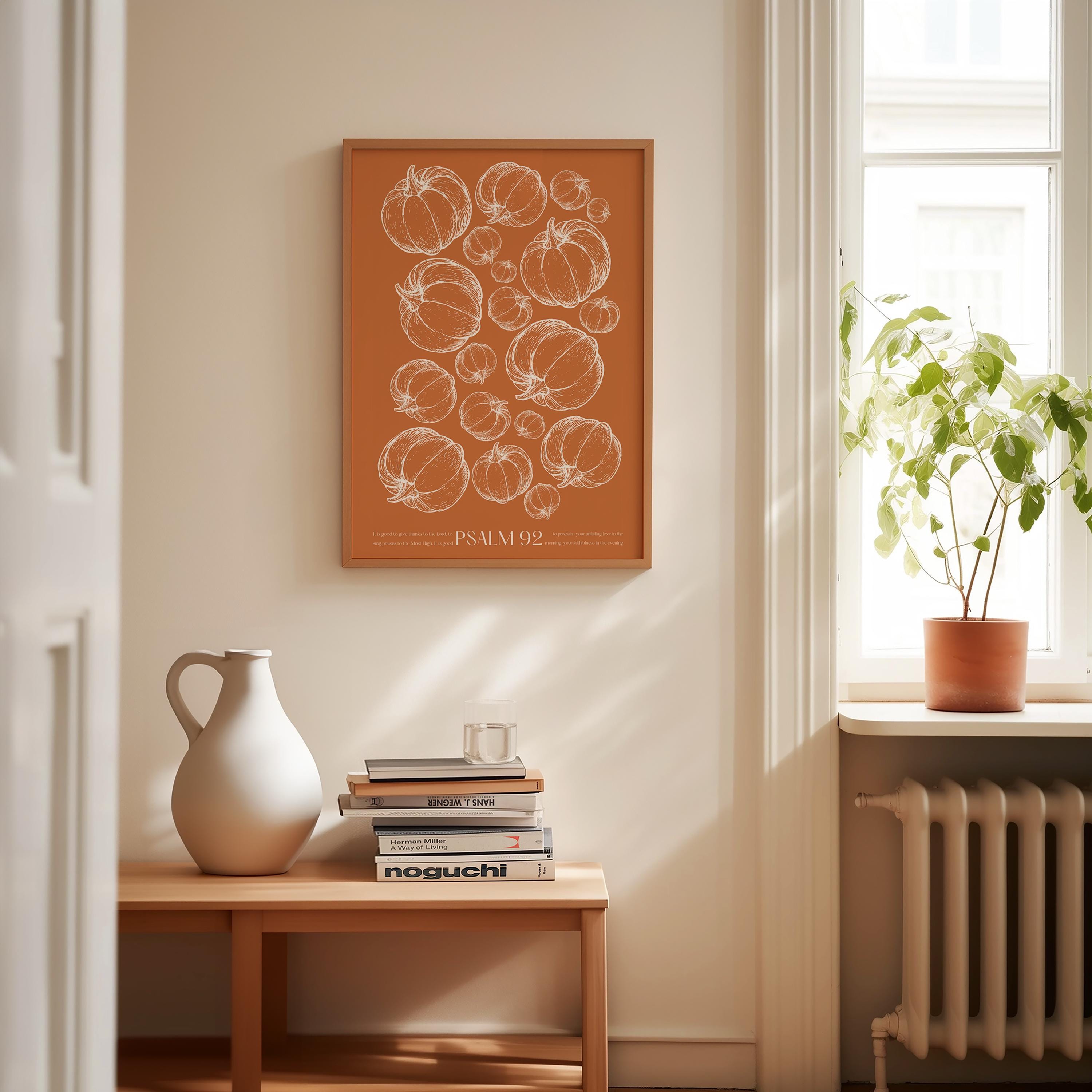 Modern Fall Christian Print Autumn Home Decor Pumpkin Wall Art Biblical ...
