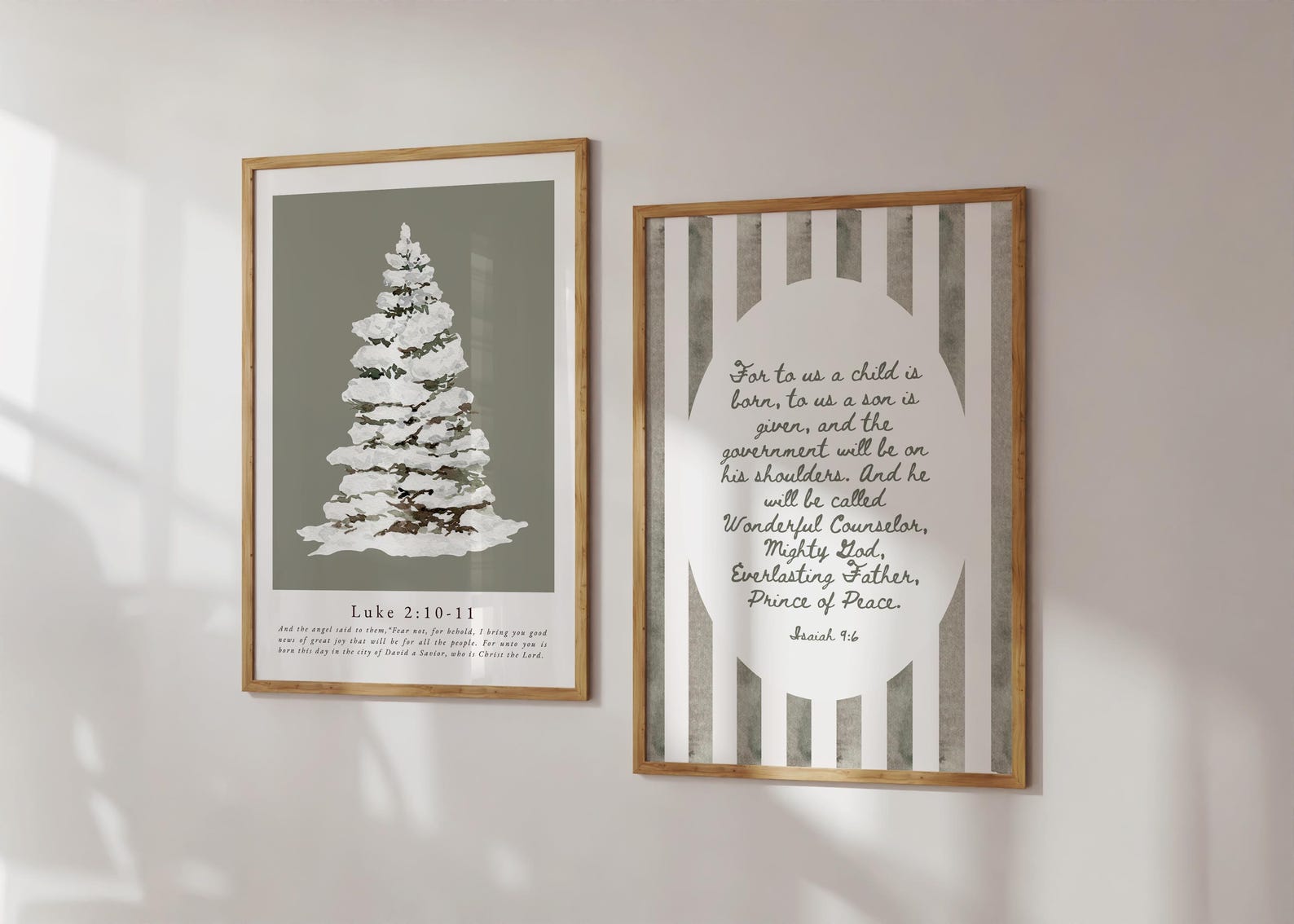 Modern Farmhouse Christmas Wall Art Holiday Bible Verse Prints Set of 6 ...