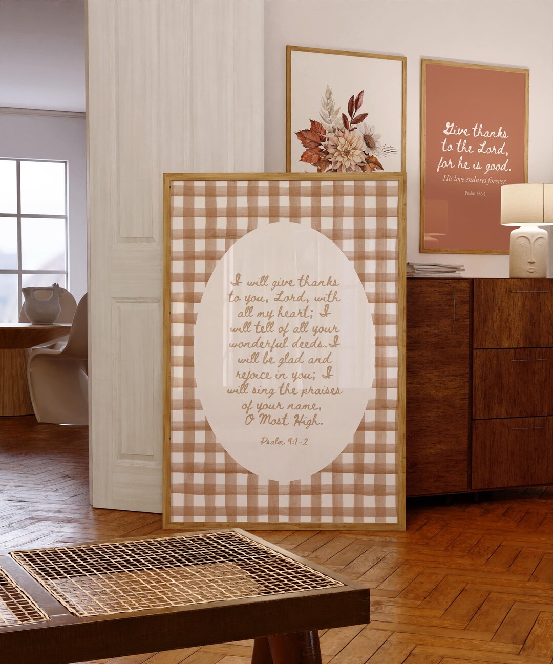 Vintage Christian Wall Art Neutral Fall Decor Psalm Bible Verse Print ...