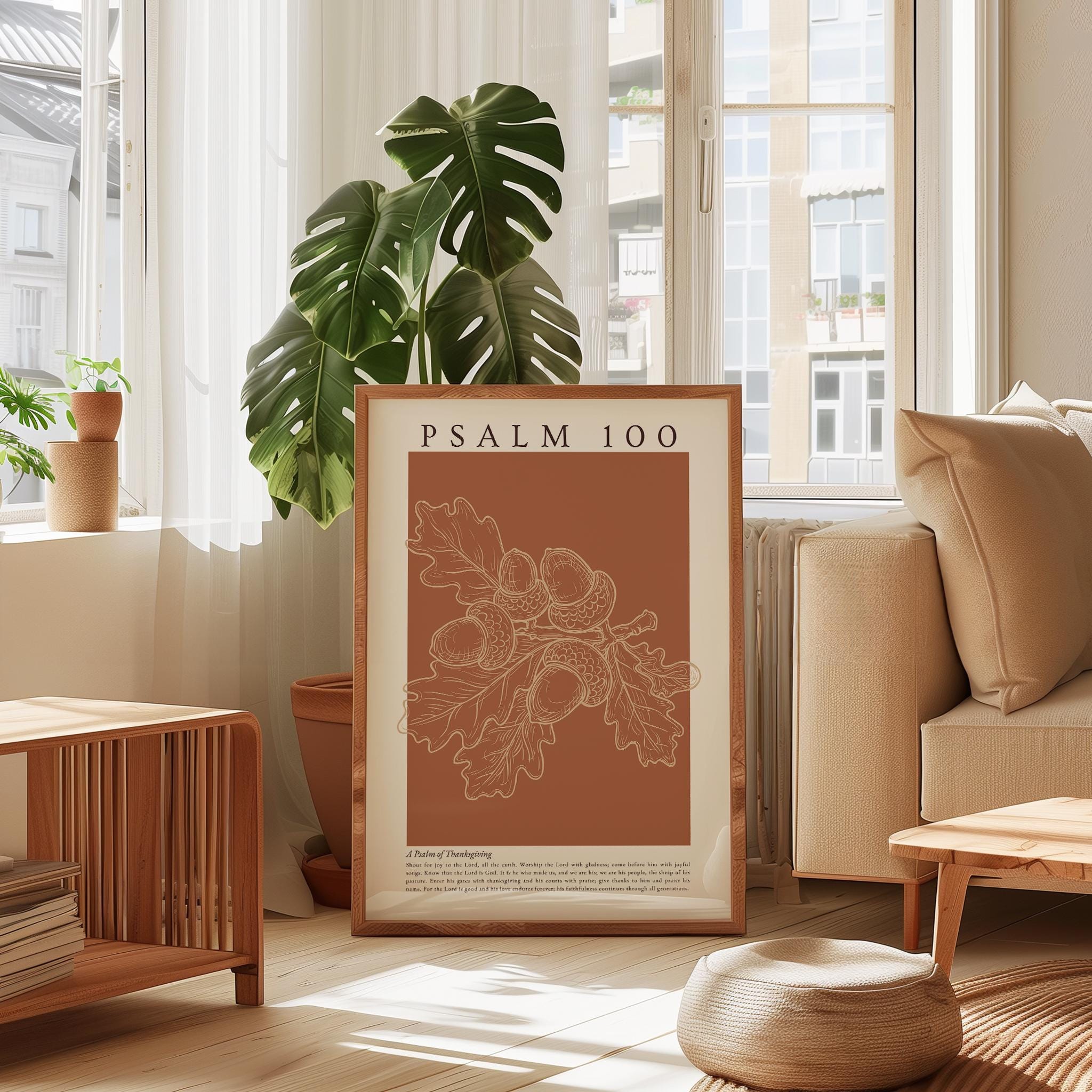 Elegant Fall Decor Minimalist Bible Verse Wall Art Autumn Psalm Poster ...