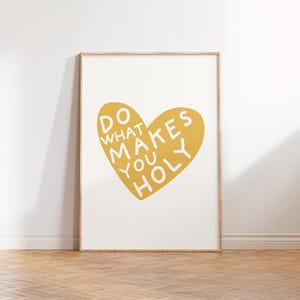 Arte de pared cristiano amarillo, impresión estética moderna con versículo bíblico, apartamento de moda, impresión maximalista Y2K, cartel de escritura con letrero escrito a mano en forma de corazón