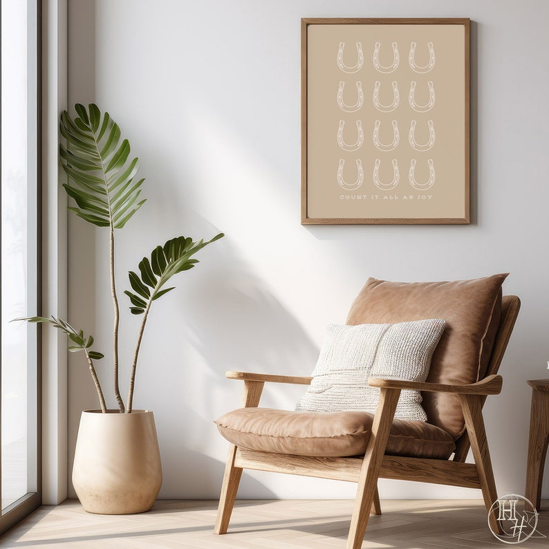 Count It All as Joy Western Horseshoe Poster, Country Christian Print