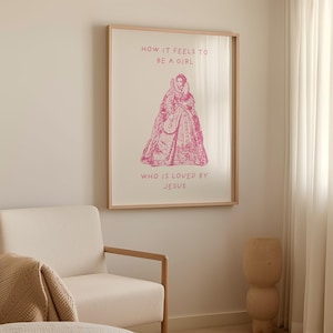 Girly Pink Christian Modern Wall Art Aesthetic Vintage Scripture Poster ...