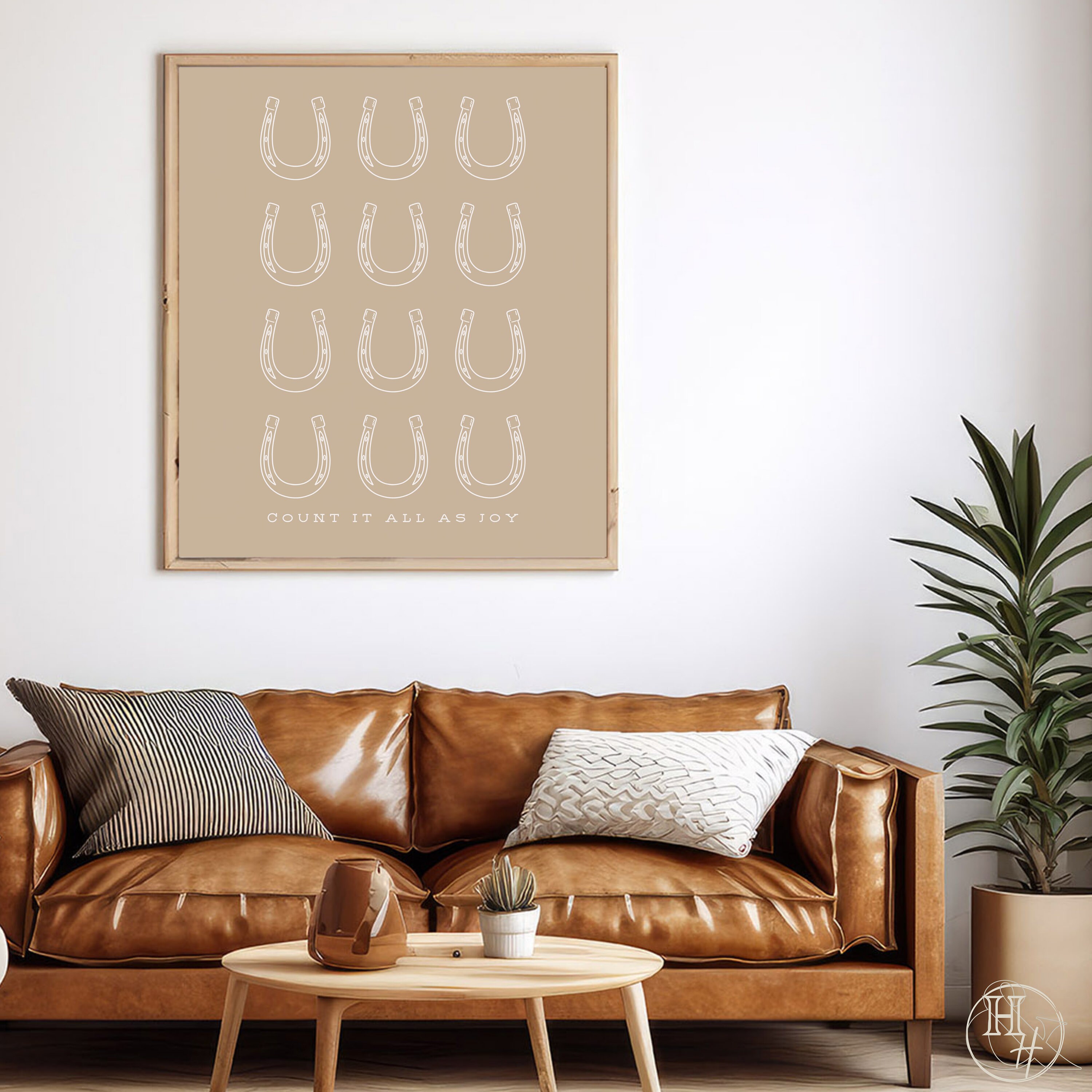 Count It All as Joy Western Horseshoe Poster, Country Christian Print