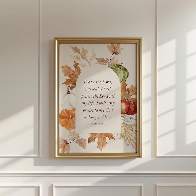 Cozy Fall Printable Artwork Vintage Bible Verse Wall Art Psalms Print ...