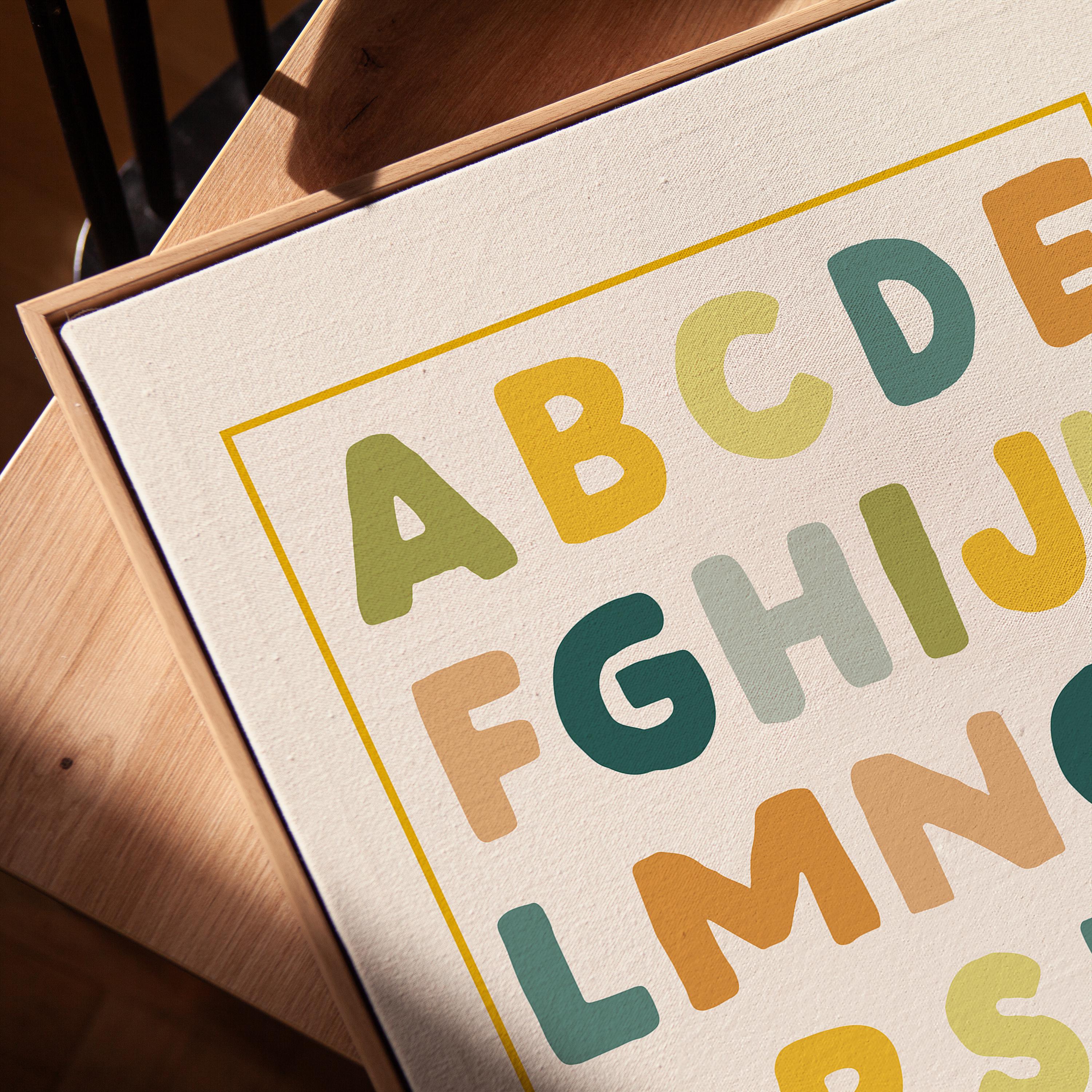 Handwritten Alphabet Printable Wall Art- Colorful Classroom Educational ...