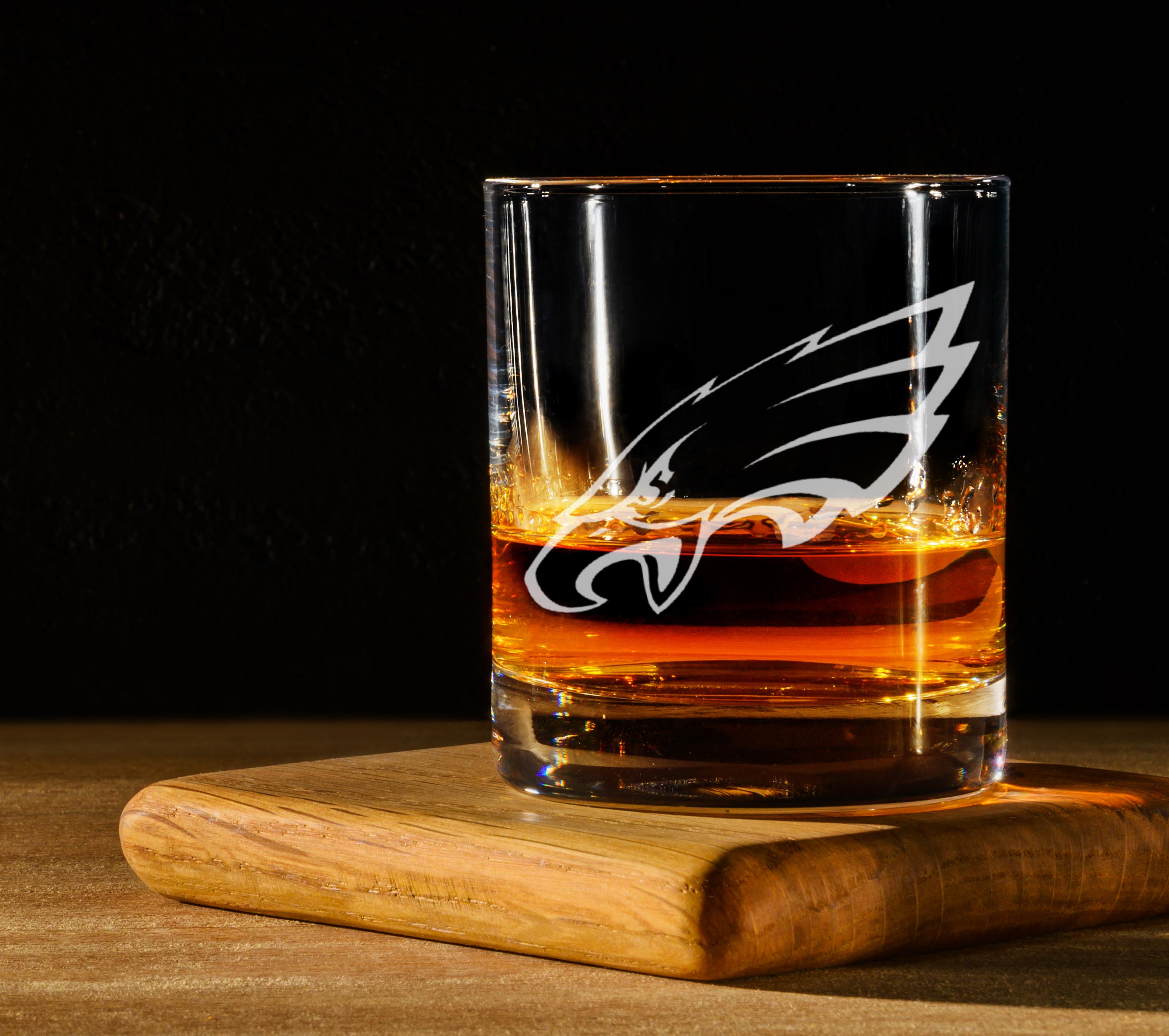 Philadelphia Eagles Etched Rocks Glass | Love Philly - Etsy