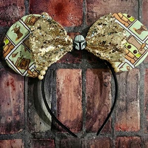 Star Wars Mouse Ears | Baby Yoda Ears | Mandolorian Mickey Ears | Grogu Mickey Ears | Disney Ears