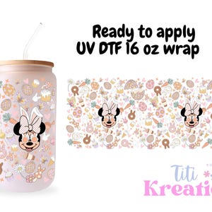 UV Dtf wrap | Physisches Produkt | Minnie Schalentuch | Ostern uvdtf | Minnie Blumen UV DTF |Bereit zum Auftragen des Warenkorbs |