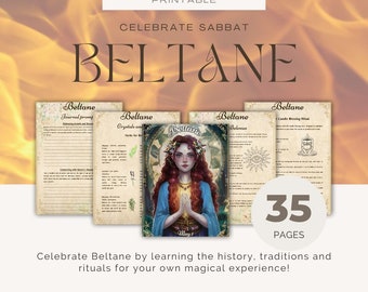 Beltane Sabbat Grimoire Pages | History, Crystals, Herbs, Rituals, Journal Prompts, Spells and more! | Printable pages