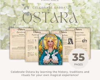 Ostara Sabbat Grimoire Pages | History, Crystals, Herbs, Rituals, Journal Prompts, Spells and more! | Printable pages