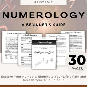 Numerology basics guide | Life Path, Expression, Heart's Desire Numbers, Angel Numbers | Witchcraft basics for beginners | Printable pages