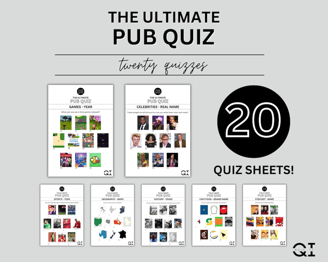 Ultimate Pub Quiz Bundle, 20 Printable Games (digital Download) - Etsy