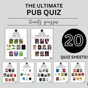 Pub Quiz, Pub Picture Quiz, Picture Quiz, Family Quiz, Fun Quiz, Quiz Bundle, Quiz Games, Sports Quiz, Movie Quiz, Games Quiz,  General Quiz