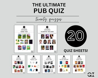 Ultieme pubquizbundel, 20 afdrukbare games (digitale download)