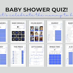 Baby Shower Games | Baby Boy Shower Games | Baby Shower Trivia Template | Trivia Questions | Trivia Game Template | Baby Games  | Boy