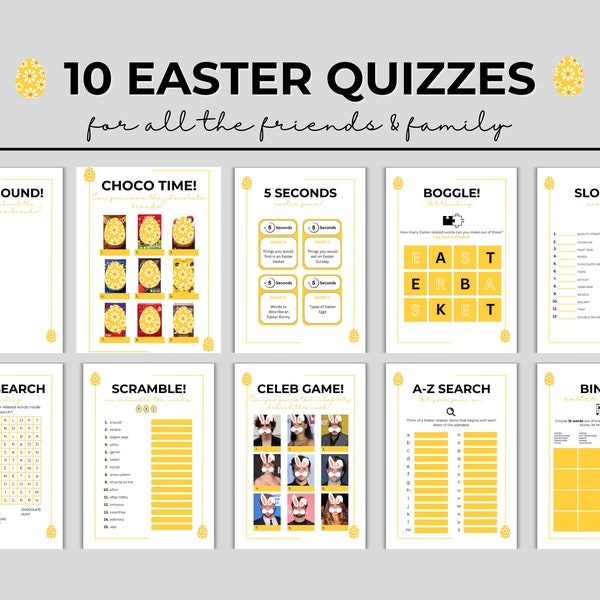 Easter Quiz, Easter Bundle, Easter Games, Easter Bundle, Easter Activities, Fun Easter Party Ideas, Easter Party Games, Easter Trivia Game