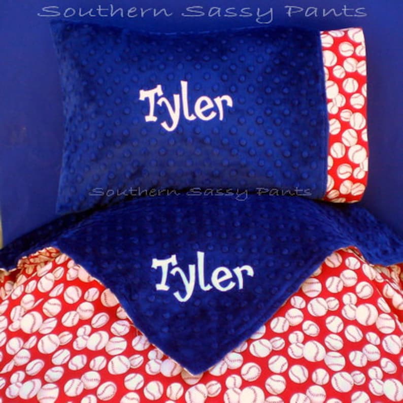Personalized Toddler Blanket and Pillow Set Minky Blanket Etsy