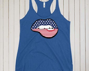 Patriotic July 4th Independence Day Women's Racerback Tank