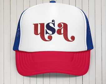 USA embroidered Foam trucker hat / July 4th