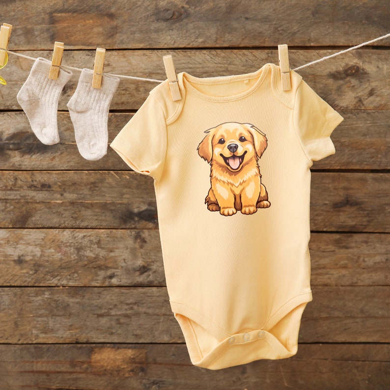 Golden Retriever Baby Clothes Bodysuit Romper for Baby Boy or Girl, Coming Home Outfit, Baby