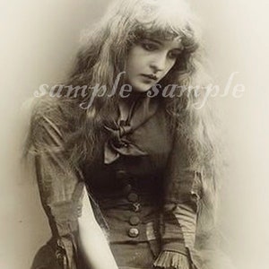 Download instantâneo de fotos VINTAGE DOWNLOAD DIGITAL, folha de colagem, impressão artística para impressão, Boho, Boho, cigano, gótico, bruxa, fantasma, menina