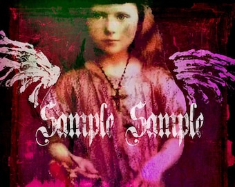 Victorian Angel Girl Art, Gothic Altered Art Collage (Digital Download)