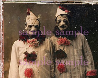 Scary Clown Printable | Vintage Halloween Photography Collage (Digital Download)
