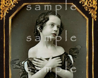 Niña victoriana, descarga digital instantánea, hermosa niña vintage, ángel, bruja gótica, arte bohemio imprimible
