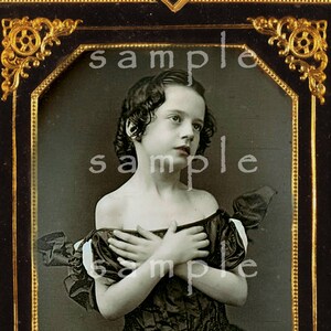 Vintage victorien petite fille en téléchargement numérique vintage belle fille ange gothique sorcière Boho Boho Art imprimable
