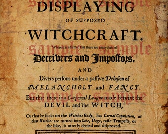 Witchcraft Document Print | Antique Witch Trials Ephemera (Digital Download)