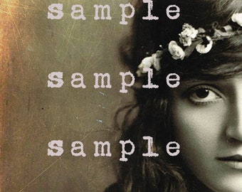 Digital Collage Sheet VINTAGE photo instant DIGITAL DOWNLOAD Victorian beautiful Gypsy Girl Gothic Boho Bohemian Floral Crown Paris French