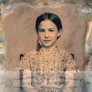 Printable Instant Download Little Girl Antique Daguerreotype Photograph Pastel colors Scrapbooking Paper Craft Altered Art Junk Journal