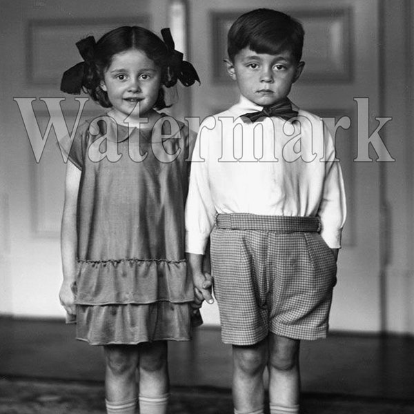 Instant Digital Download Collage Sheet Vintage Photograph Children Siblings holding Hands Brother Sister Altered Art Print Junk Journal Love
