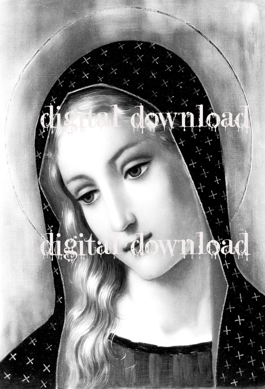 Mother Mary Instant Digital Download PRINTABLE Religious Blessed Mother ...