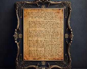 EL CUERVO (Imprimible), manuscrito de Edgar Allan Poe, firmado, poesía gótica, lámina decorativa para pared, arte de Halloween