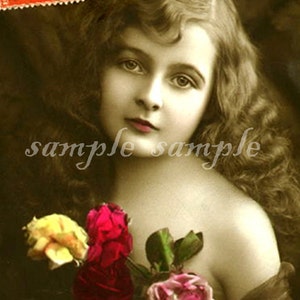 Foto VINTAGE DESCARGA DIGITAL Hermosa niña pequeña Fotografía antigua eduardiana imprimible Niña pequeña Victoria
