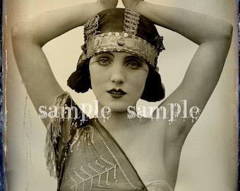 COLLAGE SHEET instant Digital Download Printable Scan Vintage photograph Cleopatra Art Princess Antique FRENCH Postcard Gypsy Boho Bohemian