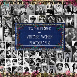 Over 200 Vintage Women and Children Photographs Bundle, Digital Download Collage Sheet, Printable Victorian images, Collage Kit, Bestseller