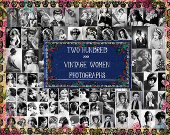 200 Vintage Women and Children Photographs, Large Bundle, Digital Download Collage Sheet, Printable Victorian images, Collage Kit Bestseller