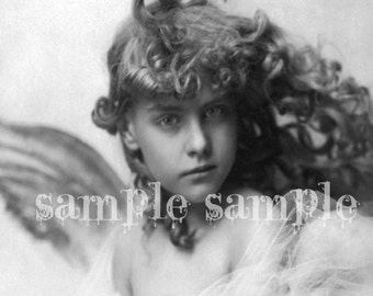Vintage Angel Photo, Victorian Girl Printable (Digital Download)