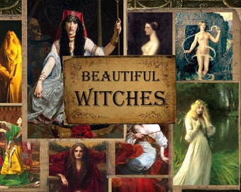 PRINTABLE Witch Art, Witchcraft & Magic Digital Download Prints, Printable Digital Kit