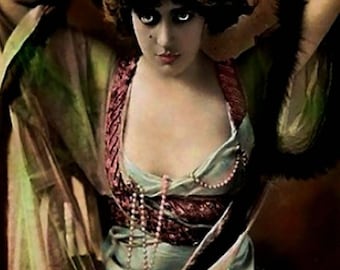 Victorian Gypsy Woman Art Printable, Antique Photograph (Digital Download)